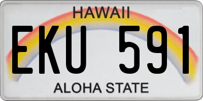 HI license plate EKU591