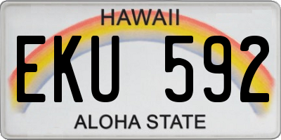 HI license plate EKU592