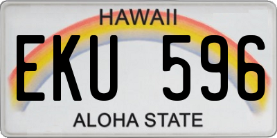 HI license plate EKU596