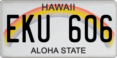 HI license plate EKU606
