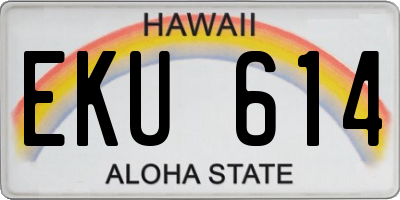 HI license plate EKU614