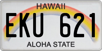 HI license plate EKU621