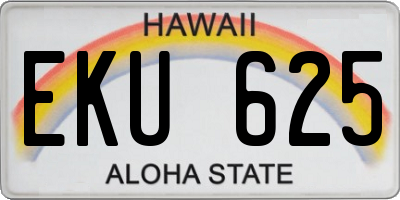 HI license plate EKU625