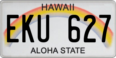 HI license plate EKU627