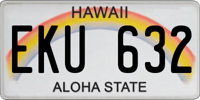 HI license plate EKU632
