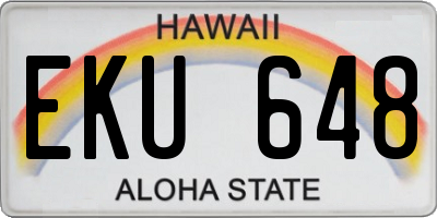 HI license plate EKU648
