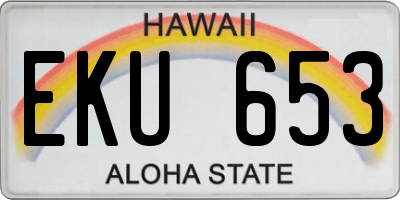 HI license plate EKU653