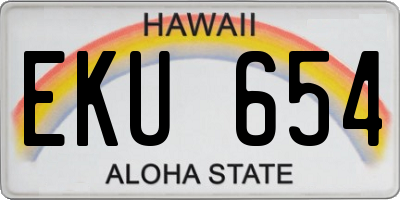 HI license plate EKU654
