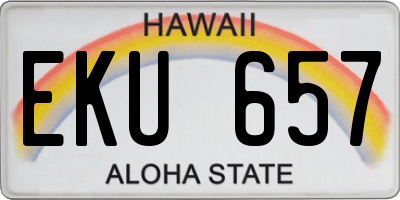 HI license plate EKU657