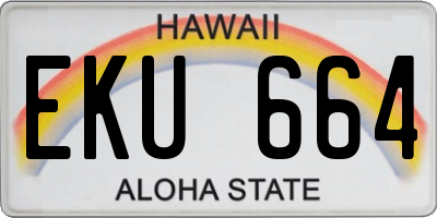 HI license plate EKU664