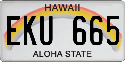 HI license plate EKU665