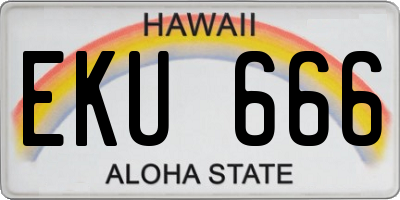 HI license plate EKU666