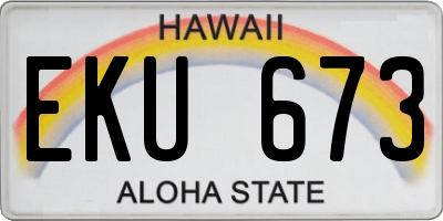 HI license plate EKU673