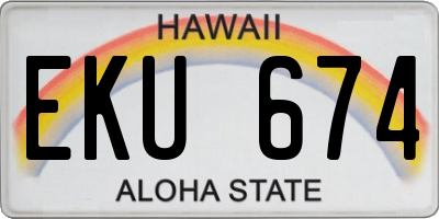 HI license plate EKU674