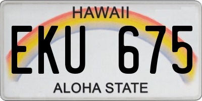 HI license plate EKU675