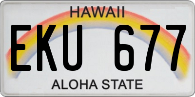 HI license plate EKU677