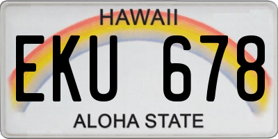HI license plate EKU678