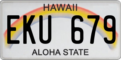 HI license plate EKU679