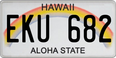 HI license plate EKU682