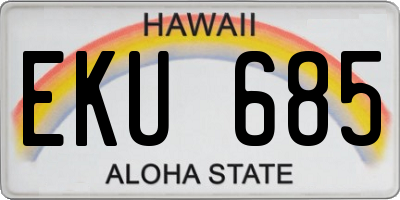 HI license plate EKU685