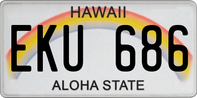 HI license plate EKU686
