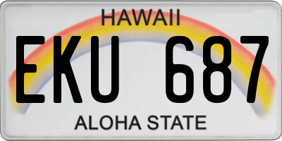 HI license plate EKU687