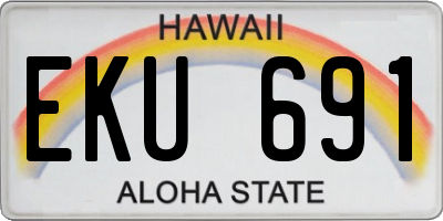HI license plate EKU691