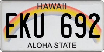 HI license plate EKU692