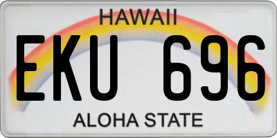 HI license plate EKU696