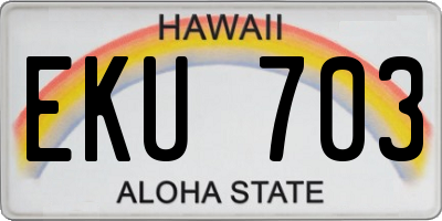 HI license plate EKU703