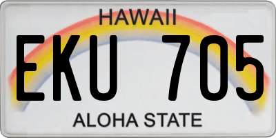HI license plate EKU705