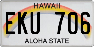 HI license plate EKU706