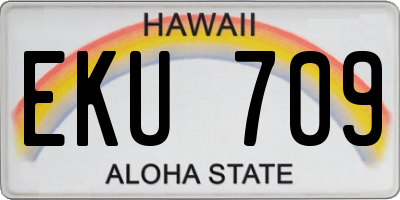 HI license plate EKU709