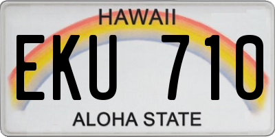 HI license plate EKU710