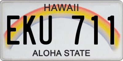 HI license plate EKU711