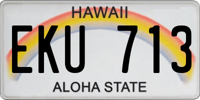 HI license plate EKU713