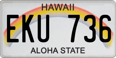 HI license plate EKU736