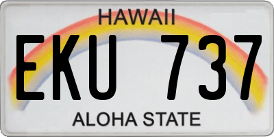 HI license plate EKU737