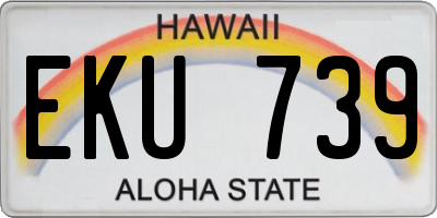 HI license plate EKU739