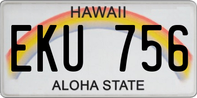 HI license plate EKU756