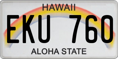 HI license plate EKU760