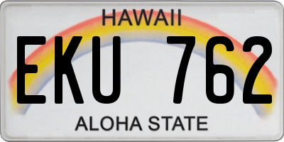 HI license plate EKU762