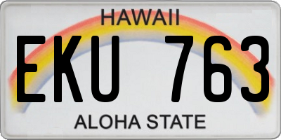 HI license plate EKU763