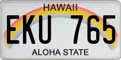 HI license plate EKU765