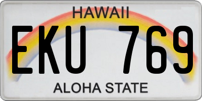 HI license plate EKU769