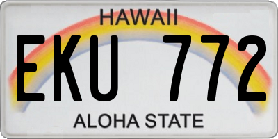 HI license plate EKU772
