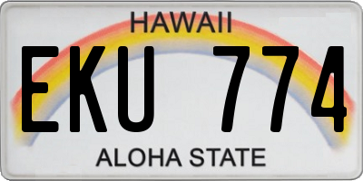 HI license plate EKU774