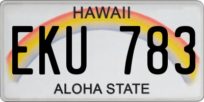 HI license plate EKU783