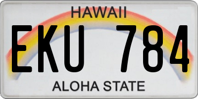 HI license plate EKU784