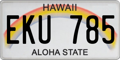 HI license plate EKU785